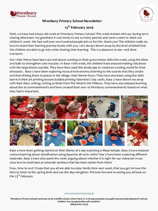 Wrenbury Newsletter 13th Feb
