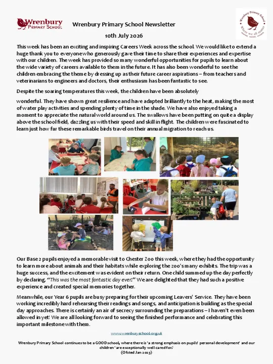 Wrenbury Newsletter 10th July