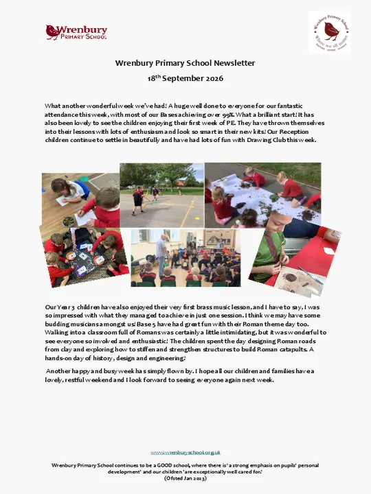 Wrenbury Newsletter 18th September