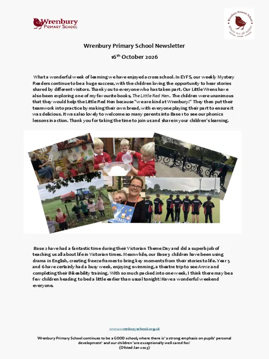 Wrenbury Newsletter 16th October