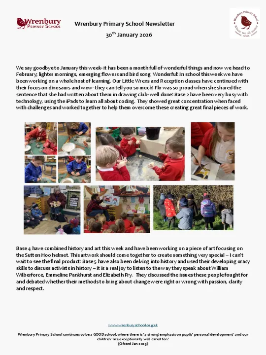 Wrenbury Newsletter 30th  Jan