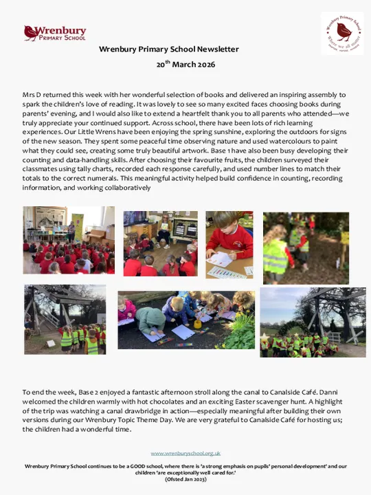 Wrenbury Newsletter 20th March