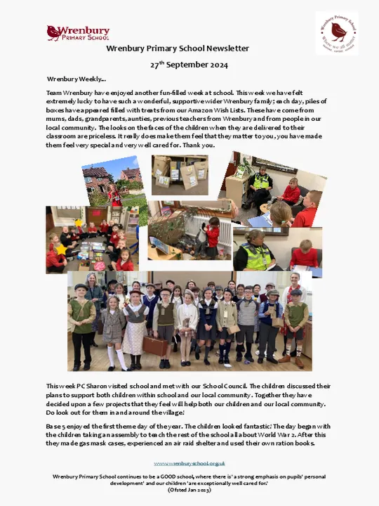 Wrenbury Newsletter 27th September 2024