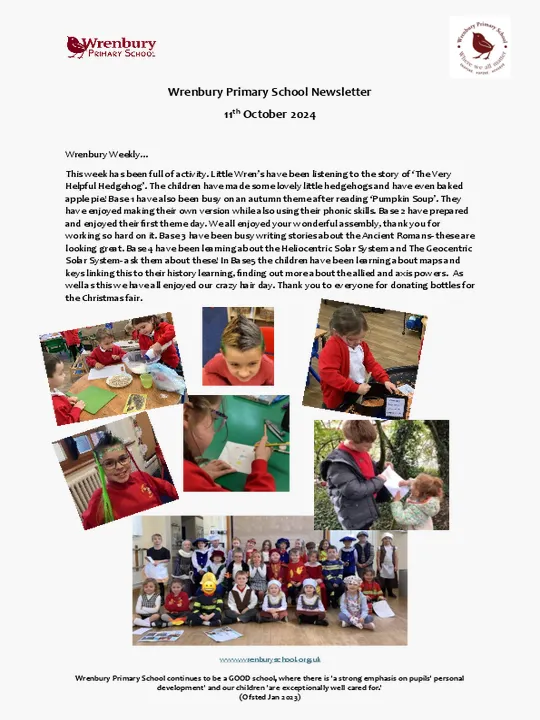 Wrenbury Newsletter 11th October 2024