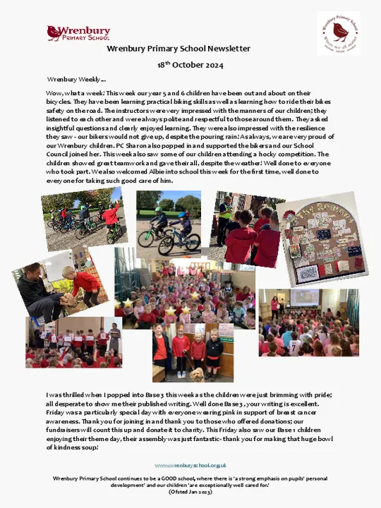 Wrenbury Newsletter 18th October 2024