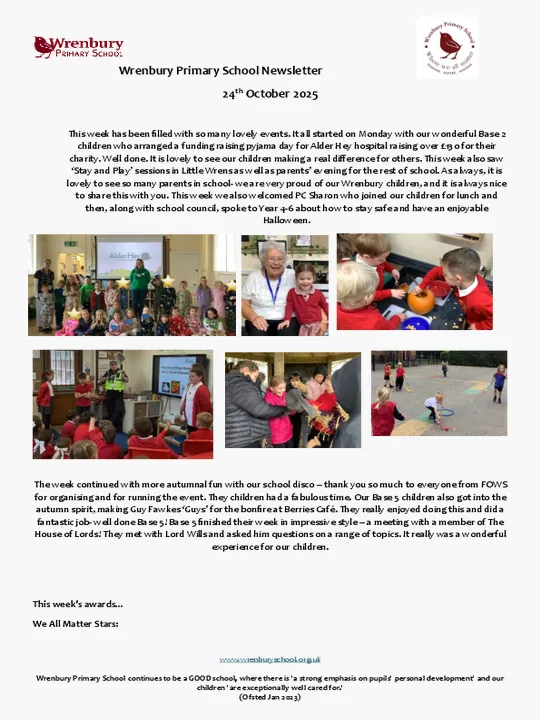Wrenbury Newsletter 24th October
