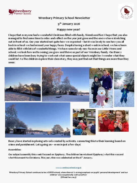 Wrenbury Newsletter 9th Jan